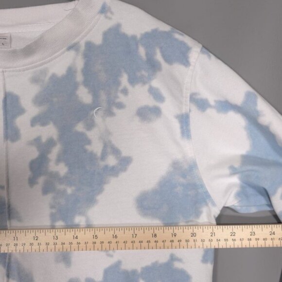 ZYIA Women's Heaven Hendrix Sweatshirt Pullover LARGE Crew Blue White Tie Dye - Picture 8 of 12